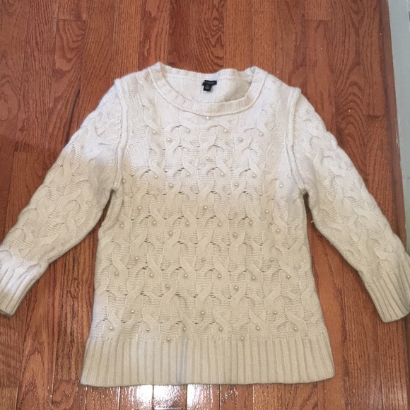🍂🍁 Fall Ann Taylor Pearl Embellished Wool Sweater Sz S. - Picture 4 of 6
